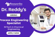 Process Engineering Specialist Job at Dr. Reddy’s | Apply Now