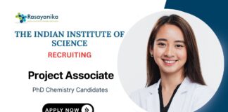 Project Associate Jobs at IISc | PhD Chemistry Candidates Apply Now