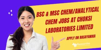 BSc & MSc Chem/Analytical Chem Jobs