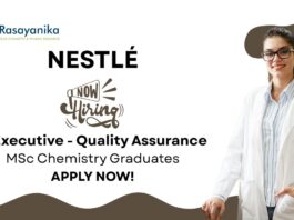 QA Chemistry Job | Apply Now For The Executive Role at Nestle