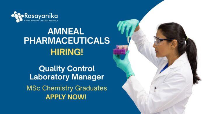 QC Chemistry Jobs at Amneal | Apply Now For The Laboratory Manager Role