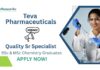 QC Job at Teva Pharmaceuticals | BSc & MSc Chemistry Graduates Apply Now For The Quality Sr Specialist Role