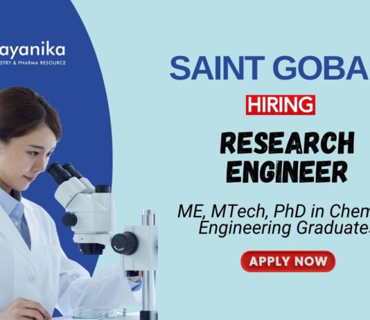 Recent Chemical Engineering Job at Saint-Gobain | Apply Now For The Research Engineer Role