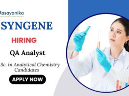 Recent QA Jobs at Syngene | MSc Analytical Chemistry Candidates Apply Now