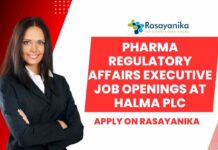 Pharma Regulatory Affairs Executive Job Openings
