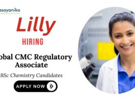 Regulatory Associate Jobs at Lilly | BSc Chemistry Candidates Apply Now