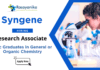 Research Associate Job at Syngene Chemistry Graduates Apply