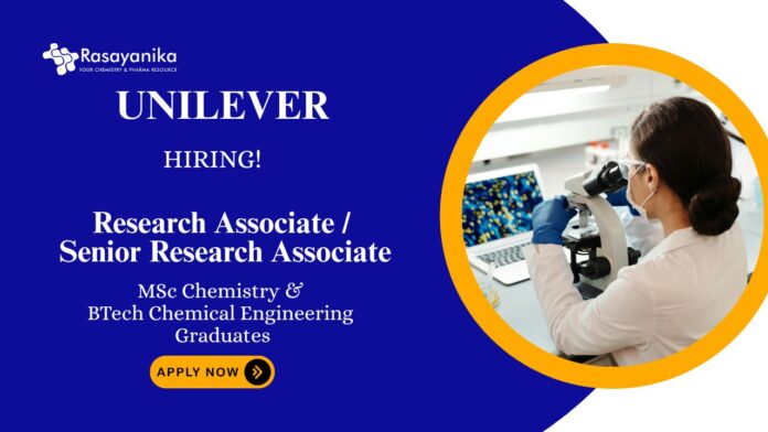 MSc Chemistry Jobs Unilever - Chemical Engg Eligible