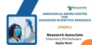 Research Associate Positions at JNCASR | Chemistry PhD Scholars Apply Now