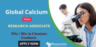 Research Associate Role in Global Calcium | Chemistry Graduates Can Apply 