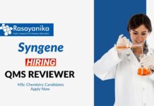 MSc Chemistry Jobs at Syngene | Apply Now for QMS Reviewer Role