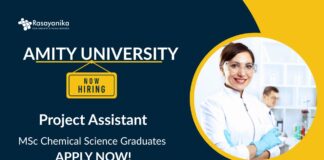 Research Job at Amity University | MSc Chemical Science Graduates Apply Now For The Project Assistant Role