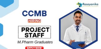 Research Jobs at CSIR-CCMB | M.Pharm Graduates Apply Now for the Project Staff Position