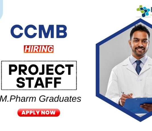 Research Jobs at CSIR-CCMB | M.Pharm Graduates Apply Now for the Project Staff Position