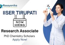 Research Jobs at IISER-T | PhD Chemistry Scholars Apply Now For The Research Associate Role