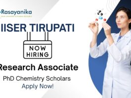 Research Jobs at IISER-T | PhD Chemistry Scholars Apply Now For The Research Associate Role