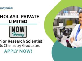 Research Jobs for Chemistry Graduates | Apply Now For The Junior Research Scientist Role at Cholayil Private Limited