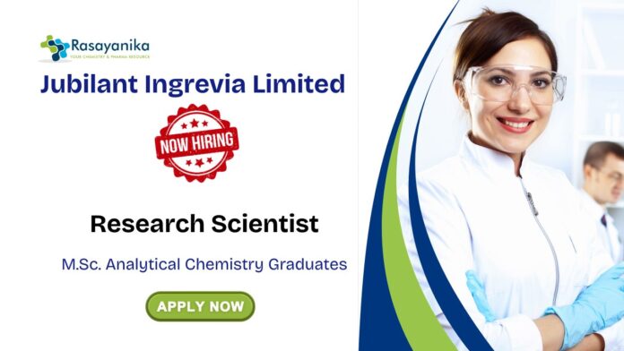 Research Scientist Job at Jubilant Chemical Engineering Job Apply Now