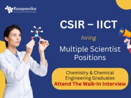 Scientist Jobs at CSIR-IICT | Chemistry Graduates Attend The Walk-In Interview