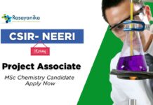 MSc Chemistry Jobs at NEERI | Apply Now for the Project Associate Role