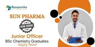 Sun Pharma Job For BSc Chemistry Graduates | Apply Now For The Junior Officer Role