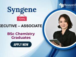 Syngene Hiring BSc Chemistry Graduates | Apply Now for Executive - Associate Role