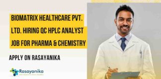 BPharm & MSc Chemistry Job Openings at BioMatrix