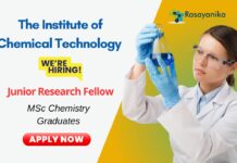 JRF Vacancy at ICT Mumbai | MSc Chemistry Graduates Apply