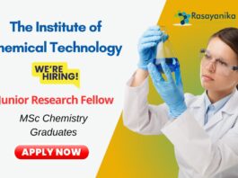 JRF Vacancy at ICT Mumbai | MSc Chemistry Graduates Apply