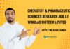 Chemistry & Pharmaceutical Sciences Research Job
