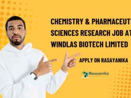 Chemistry & Pharmaceutical Sciences Research Job