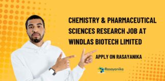 Chemistry & Pharmaceutical Sciences Research Job