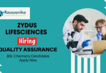Zydus Lifesciences | Walk-In Interview for Chemistry graduates