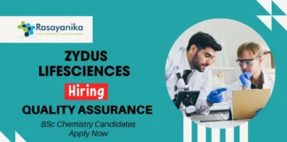 Zydus Lifesciences | Walk-In Interview for Chemistry graduates