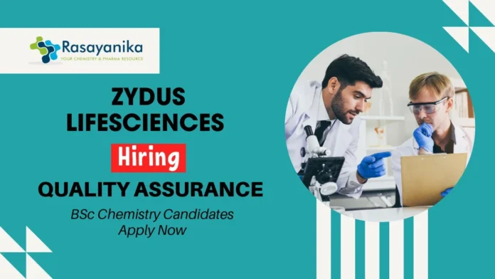 Zydus Lifesciences | Walk-In Interview for Chemistry graduates