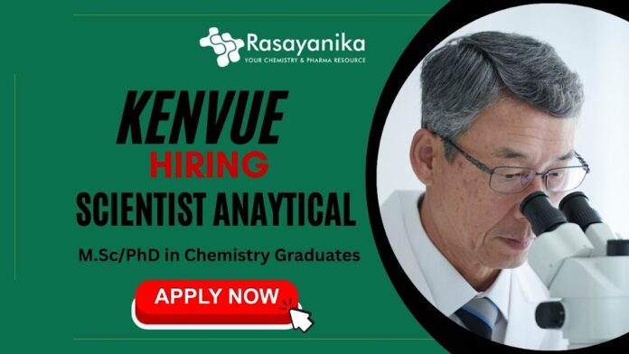 Analytical Scientist At Kenvue Mumbai R&D Job Role
