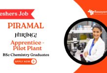 BSc Chemistry Jobs for Freshers | Apply Now at Piramal Pharma for Apprentice Role
