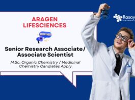 MSc Organic Chemistry Jobs at Aragen | Apply Now for Research Associate Role