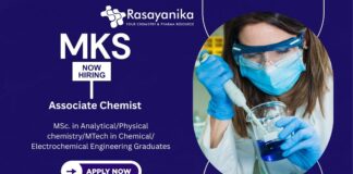 Associate Chemist Electrochemistry R&D Job, Freshers Chemistry Job at MKS