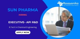 B.Tech In Chemical Engineering Job at Sun Pharma- Apply Now