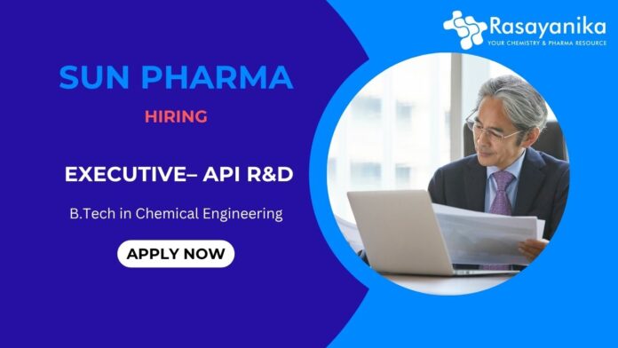 B.Tech In Chemical Engineering Job at Sun Pharma- Apply Now