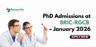 PhD Admissions at BRIC-RGCB – January 2026 - Apply Online