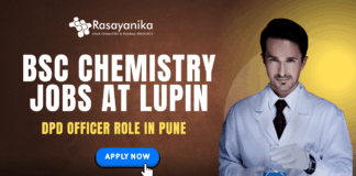 BSc Chemistry Jobs at Lupin Apply Now for DPD Officer Role In Pune