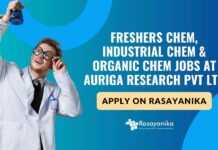 Freshers Chem, Industrial Chem & Organic Chem Jobs