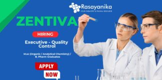 Join Zentiva as Executive – QC in Ankleshwar Pharma Hub