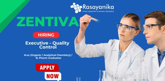 Join Zentiva as Executive – QC in Ankleshwar Pharma Hub
