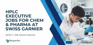 HPLC Executive Jobs For Chem & Pharma