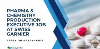 Pharma & Chemistry Production Executive Job