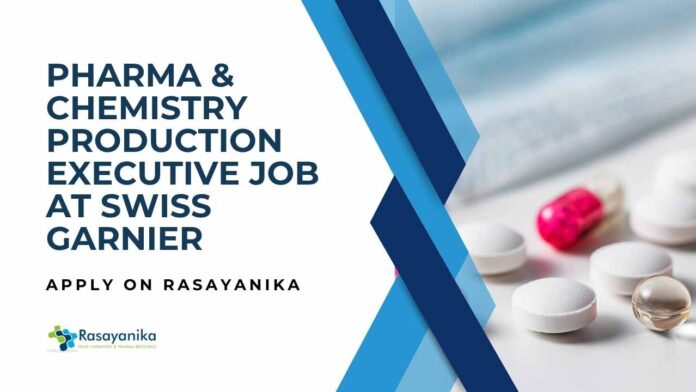 Pharma & Chemistry Production Executive Job