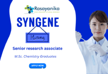 Senior Research Associate Job at Syngene - Syngene Careers